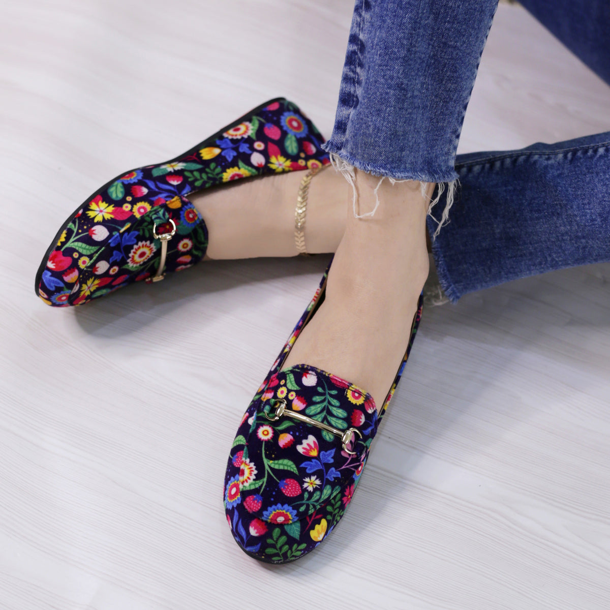 NWT FIESSO MIRRORED FLOWERS LOAFER The Fitz Loafer in Eden Noir main image 3