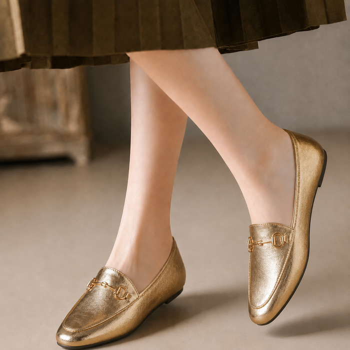 Classic Golden Loafers